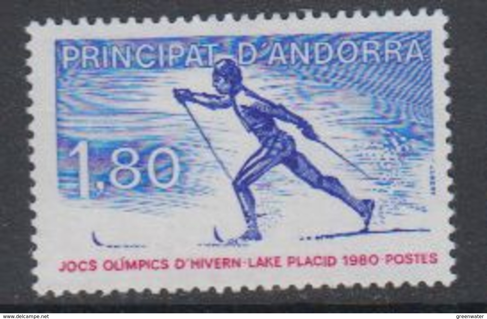 Andorra Fr. 1980 Olympic Wintergames 1v  ** Mnh (40658C) - Nuevos