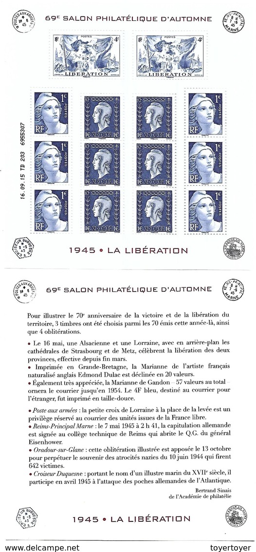 26 France Feuillet Salon Philatélique D'automne Anniversaire De La Libération F4986 N** - Neufs