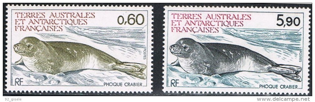 TAAF YT 107 & 108 " Phoque Crabier " 1984 Neuf** - Unused Stamps