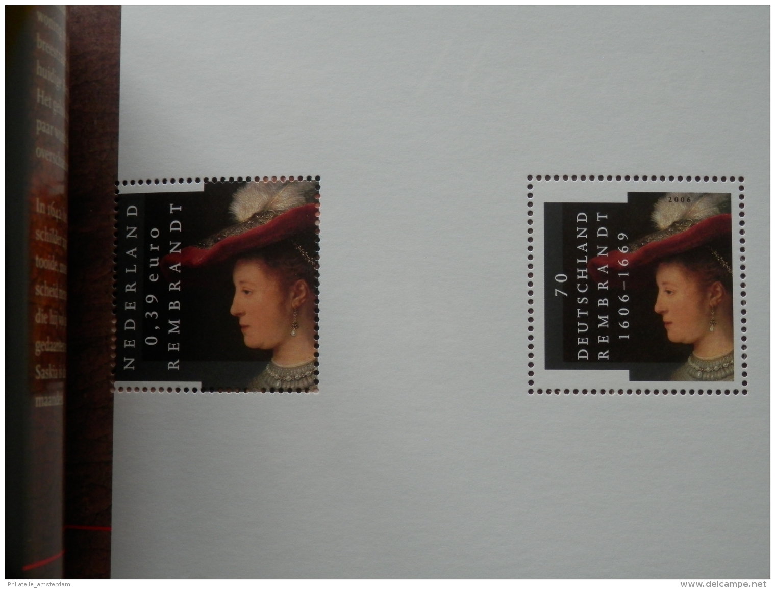 Netherlands 2006, REMBRANDT BOOKLET WITH UNAUTHORIZED REPRINT GERMAN SASKIA VAN UYLENBURGH: Mi 2410-14, ** BK