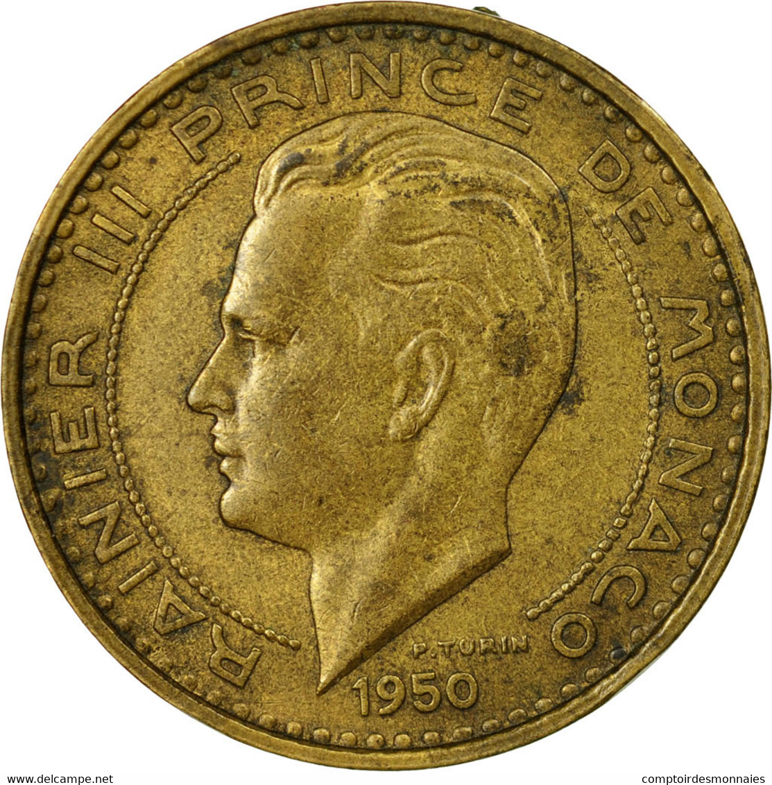 Monnaie, Monaco, Rainier III, 50 Francs, Cinquante, 1950, TB+, Aluminum-Bronze - 1949-1956 Francos Antiguos