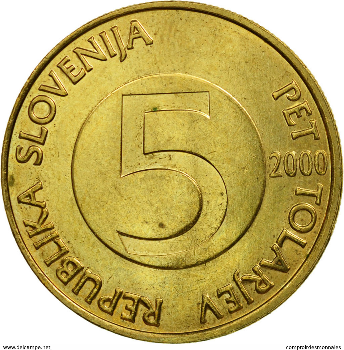 Monnaie, Slovénie, 5 Tolarjev, 2000, TTB, Nickel-brass, KM:6 - Slovenia