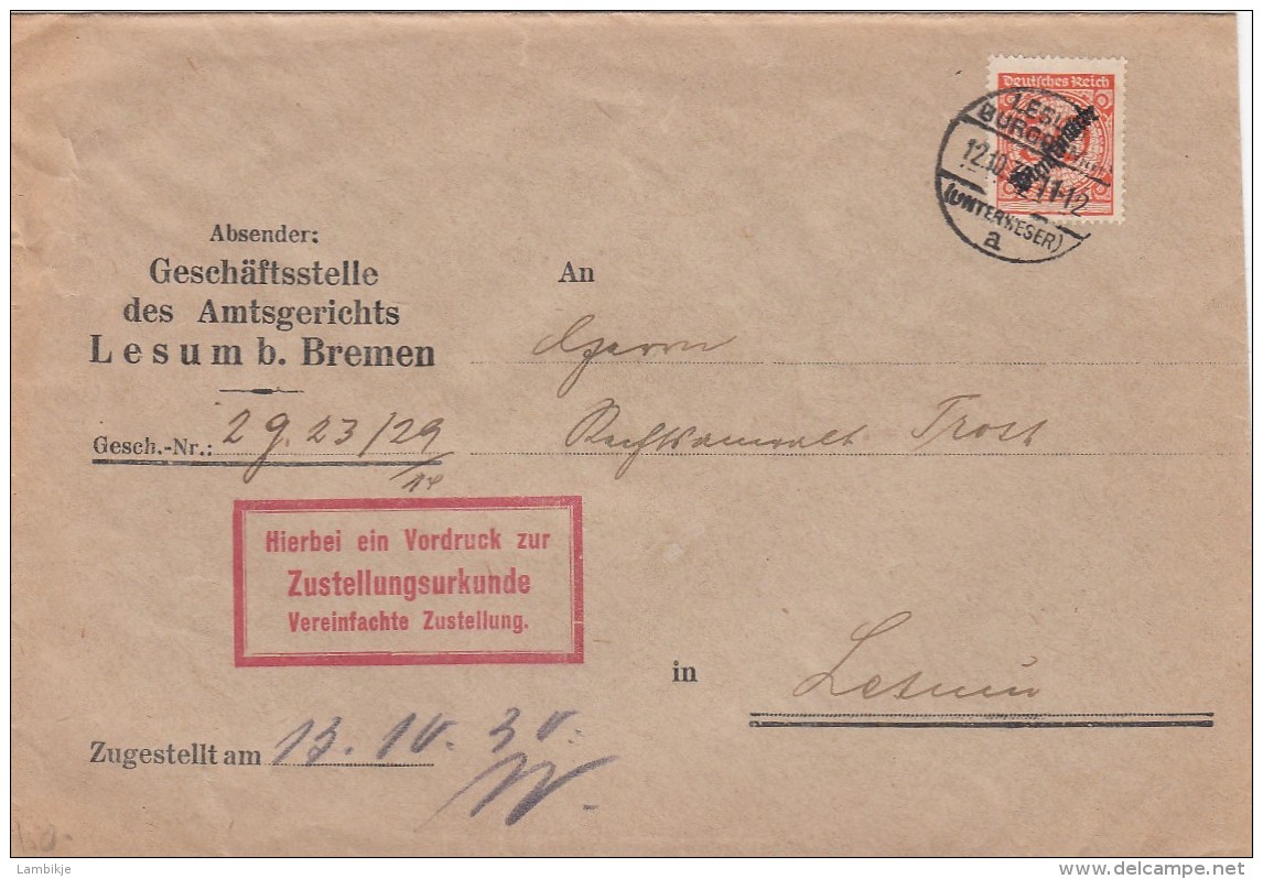 Deutsches Reich Brief 1930 Dienst Ef 103 - Sonstige & Ohne Zuordnung