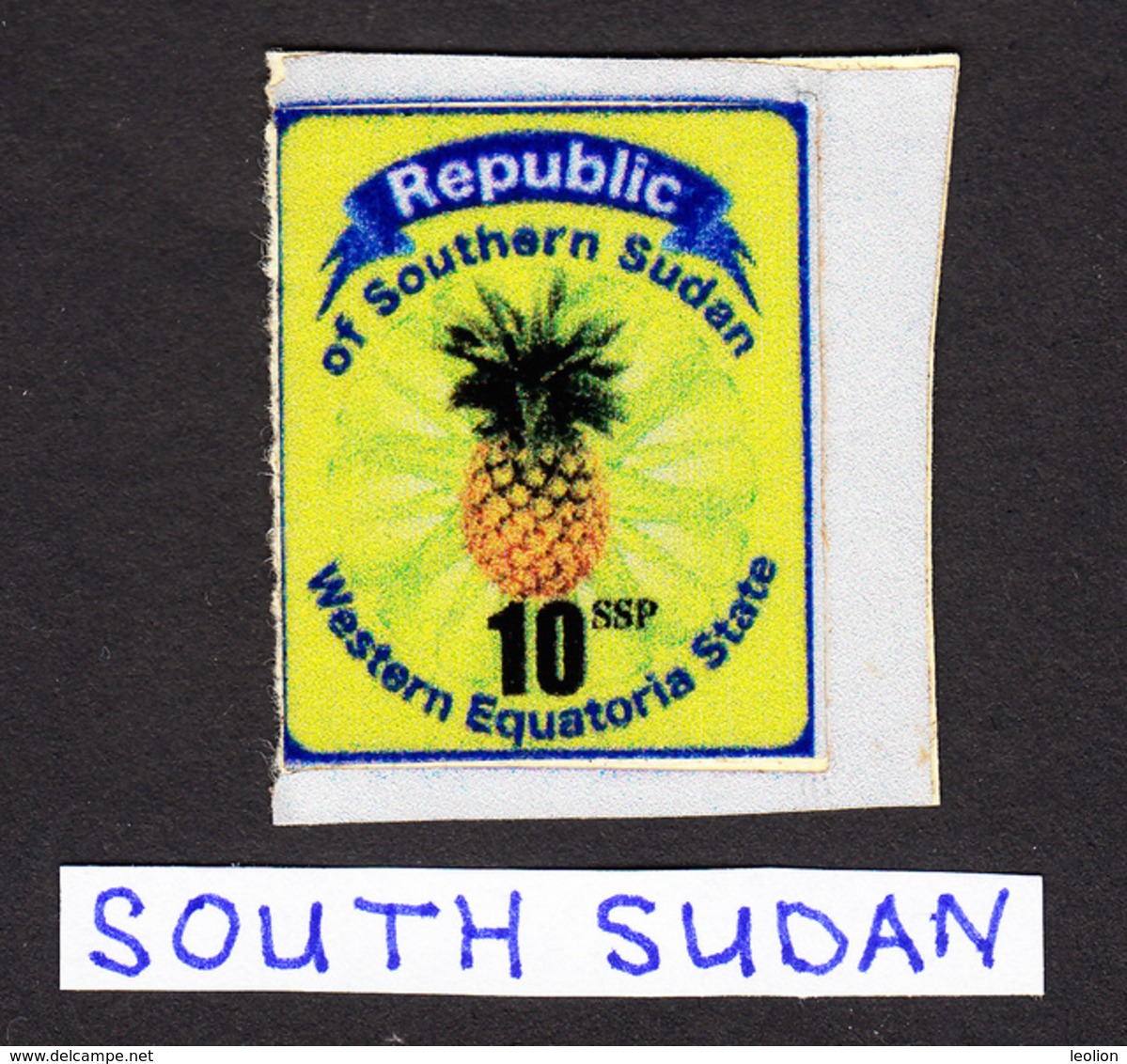 SOUTH SUDAN Südsudan 10 SSP Revenue / Fiscal Stamp Western Equatoria State Pineapple Timbres Fiscaux Soudan Du Sud RARE! - South Sudan