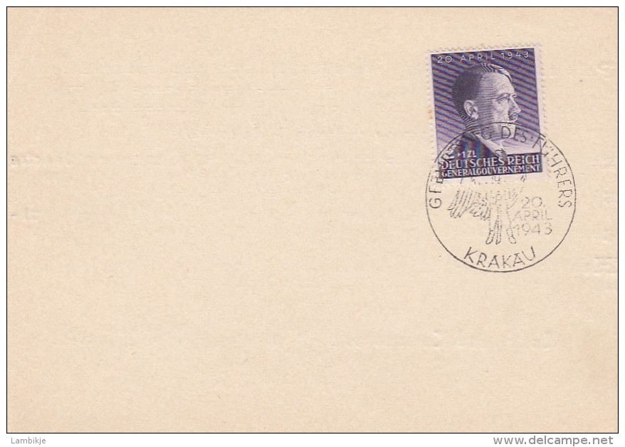 Deutsches Reich General Gouvernement FDC Karte 1943 - Sonstige & Ohne Zuordnung