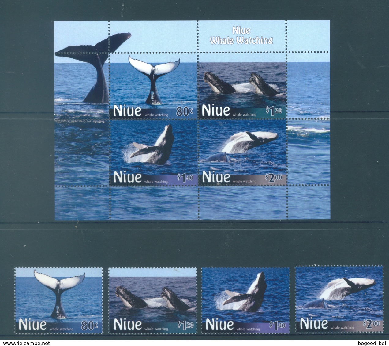 NIUE  - 2010 - MNH/***  - WHALE - Yv 927-930 BLOC 161 - Lot 17785 - Niue