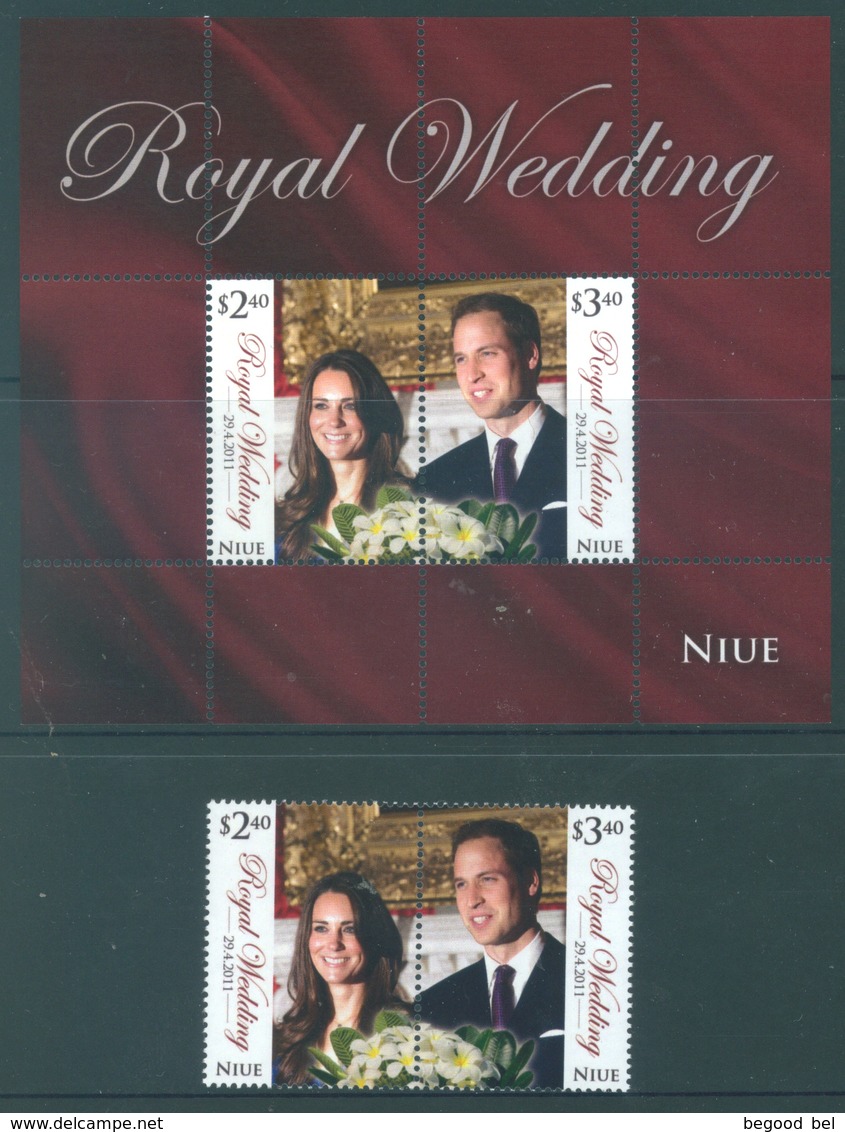 NIUE  - 2011 - MNH/***  - ROYAL WEDDING - Yv 931-932 BLOC 162 - Lot 17786 - Niue