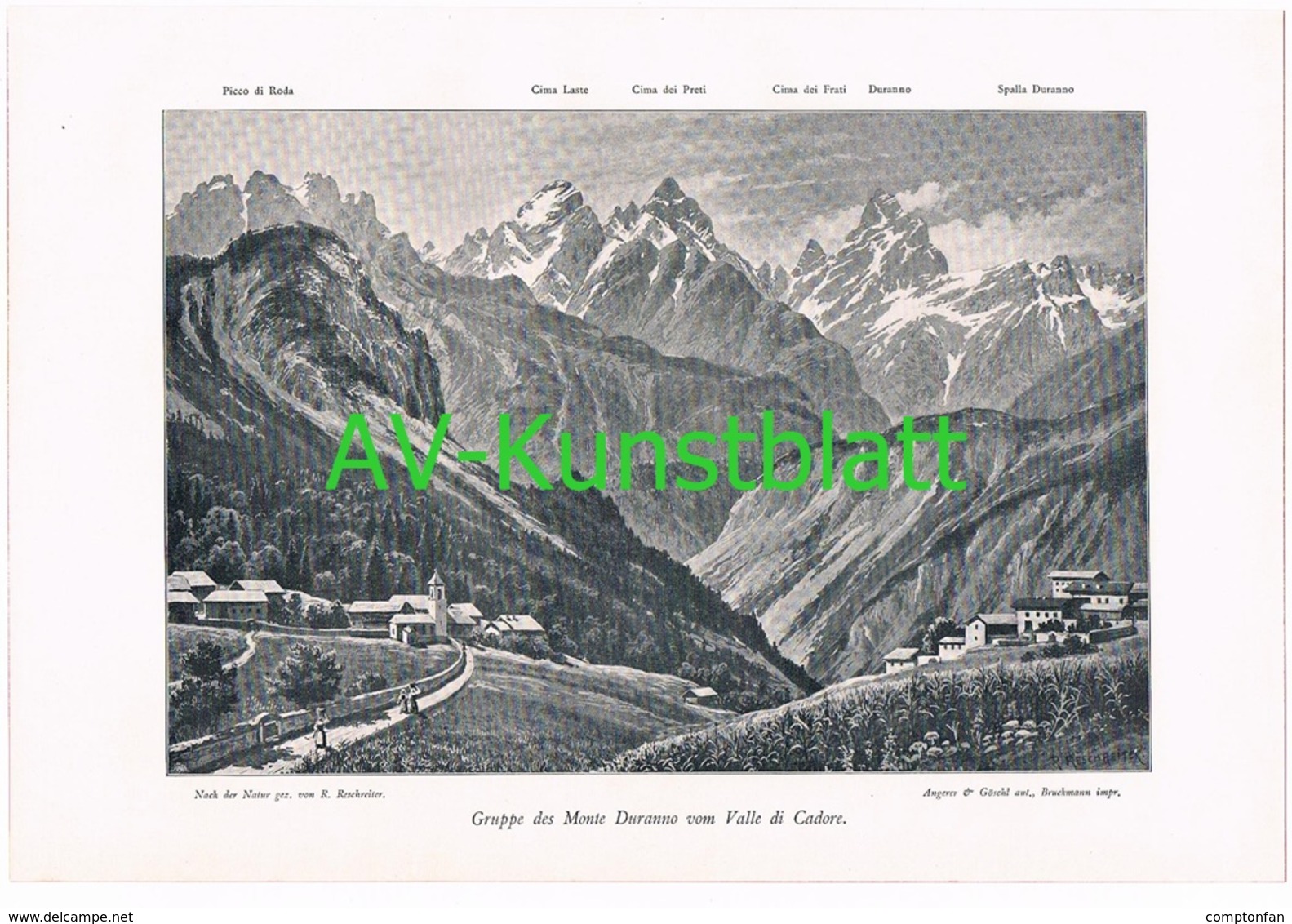 D101 051-2 Reschreiter Monte Duranno Cadore Karnische Alpen Druck 1900 !! - Otros & Sin Clasificación