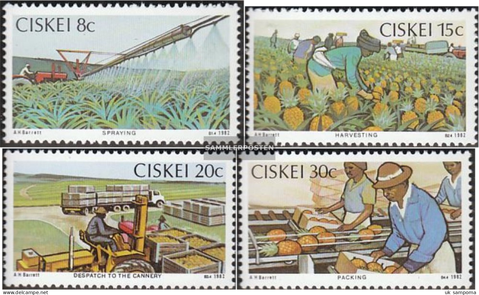 South Africa - Ciskei 26-29 (complete Issue) Unmounted Mint / Never Hinged 1982 Ananasanbau - Ciskei