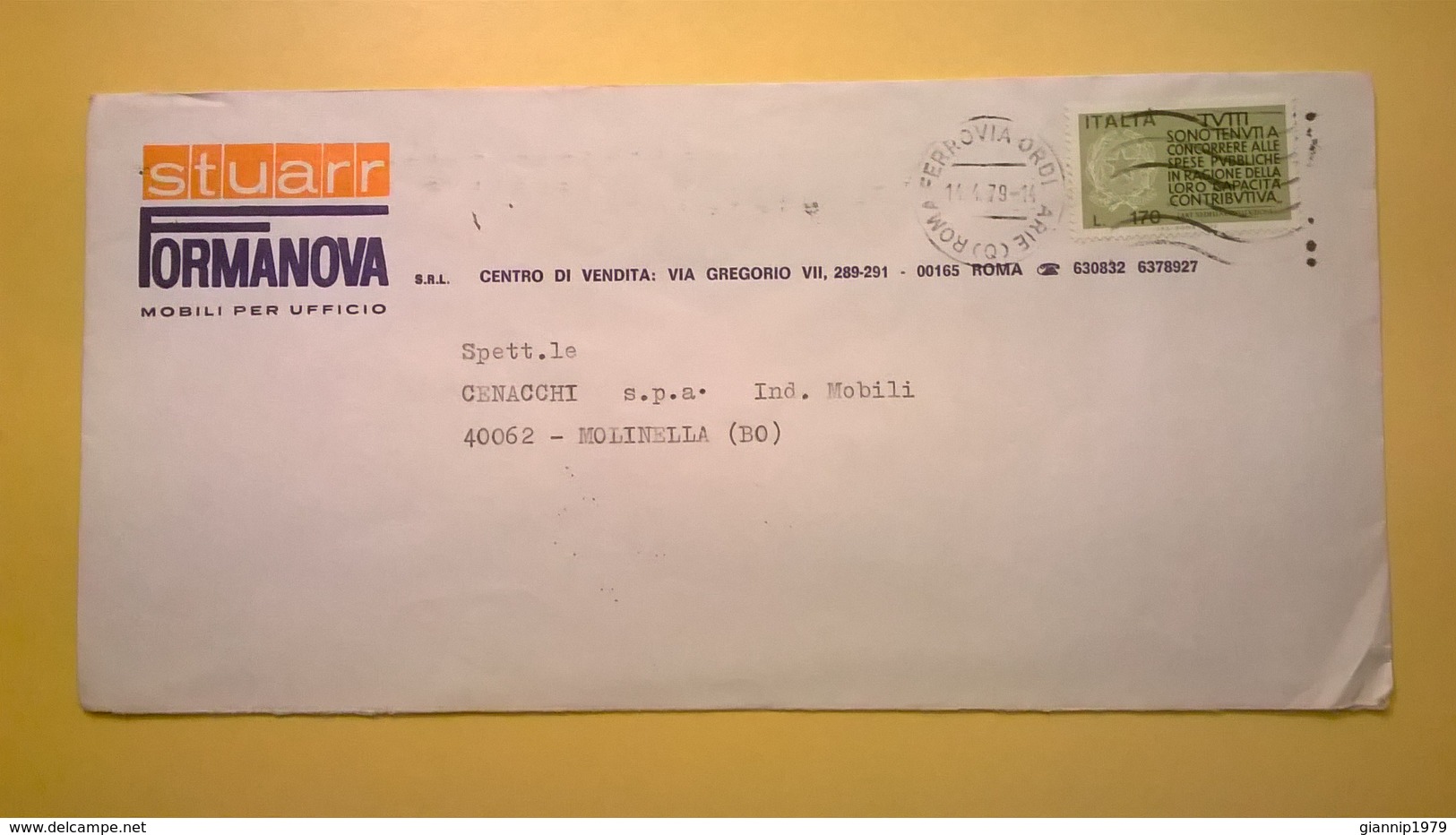 1979 BUSTA INTESTATA VIAGGIATA BOLLO PROPAGANDA PER LA FEDELTA CONTRIBUTIVA - 1971-80: Storia Postale