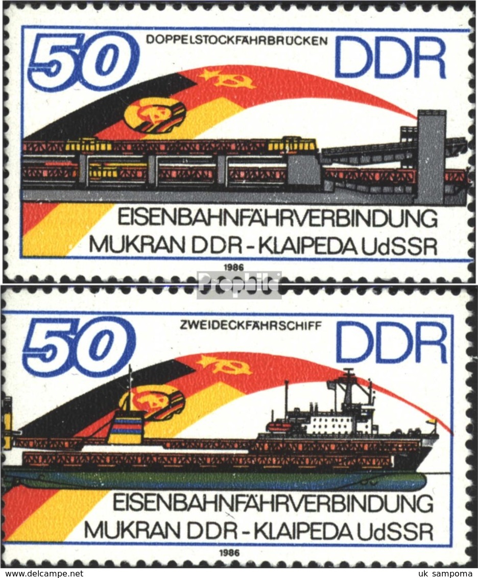 DDR 3052-3053 (complete.issue) Unmounted Mint / Never Hinged 1986 Train Ferry - Unused Stamps