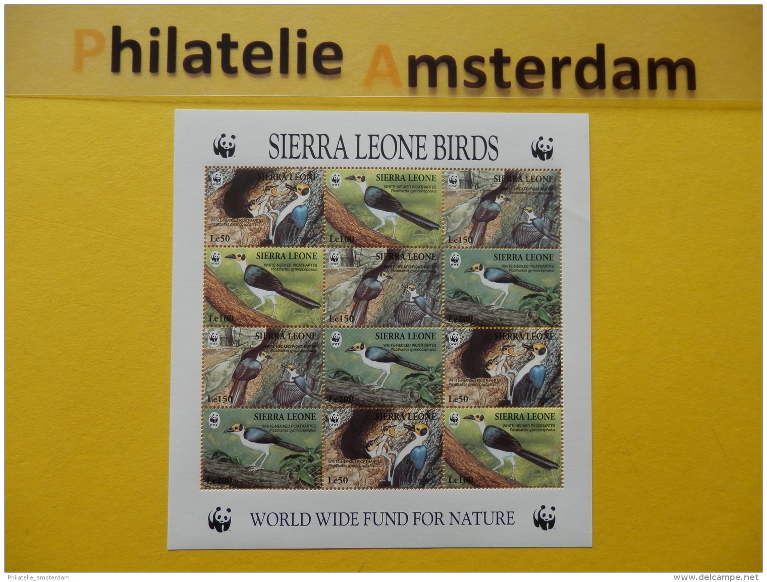 Sierra Leone 1994, WWF FAUNA WHITE NECKED PICATHARTES: Mi 2171-74, ** KB - Ongebruikt