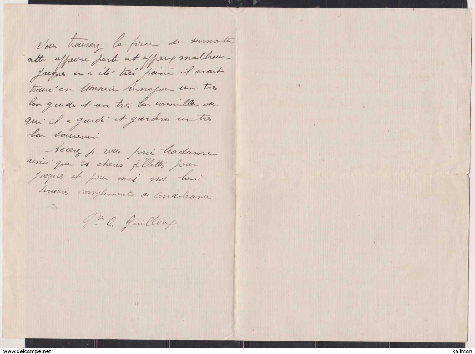 Autographe De Louis Guilloux Sur Lettre Manuscrite - Autres & Non Classés