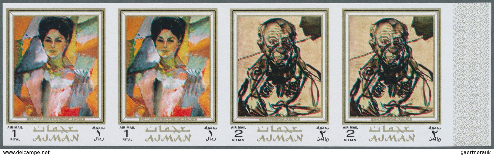 Adschman / Ajman: 1964/1971 (ca.), Accumulation With Approx. 5.800 IMPERFORATE Stamps Incl. Definiti - Ajman