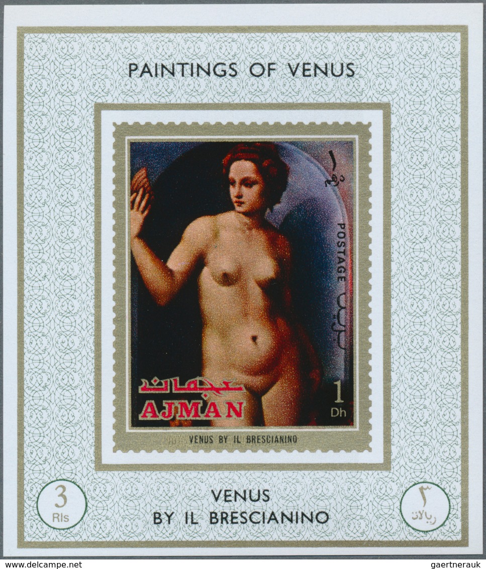 Adschman / Ajman: 1971, Nude Paintings By TITIAN (mostly Venus Etc.) Set Of Eight Different Imperfor - Ajman