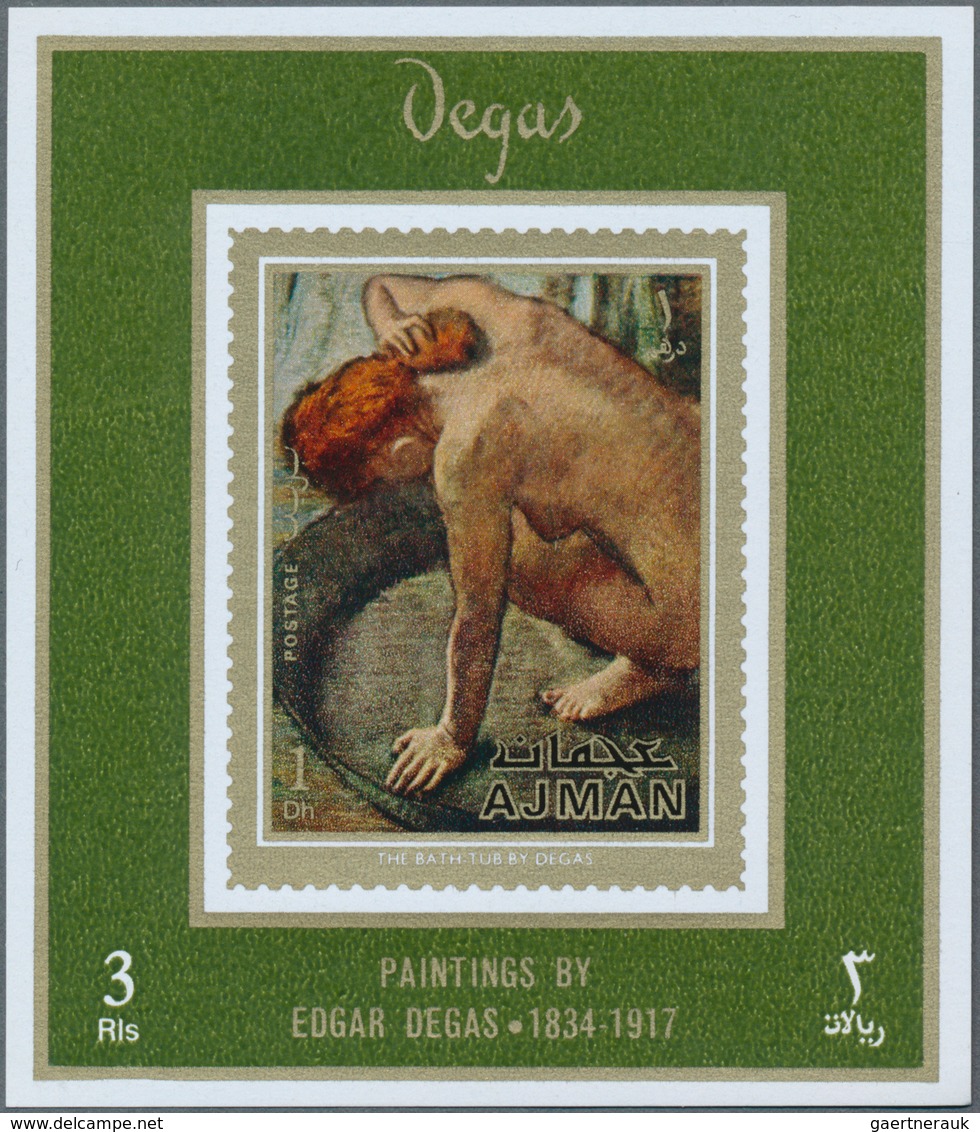 Adschman / Ajman: 1971, Paintings By Edgar DEGAS (bathing Women Etc.) Set Of Eight Different Imperfo - Ajman