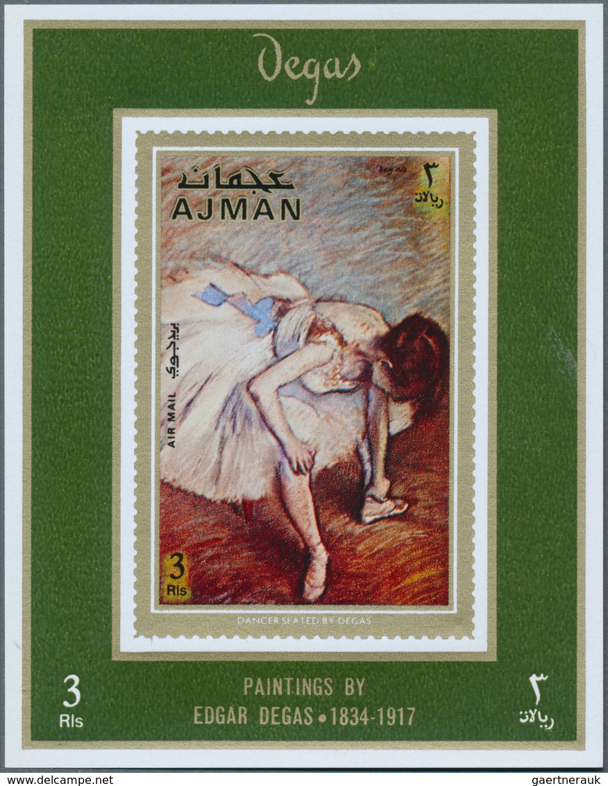 Adschman / Ajman: 1971, Paintings by Edgar DEGAS (bathing women etc.) set of eight different imperfo