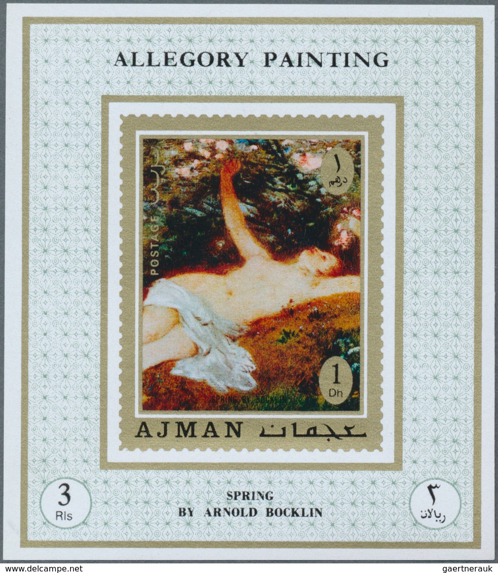 Adschman / Ajman: 1971, Paintings By Famous Masters (Allegory Paintings From Böcklin, Bellinig, Gaug - Ajman