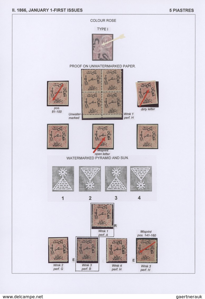 Ägypten: 1704-1879, Specialized collection of stamps and covers well written up on pages and housed