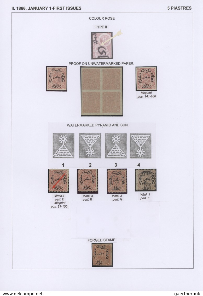 Ägypten: 1704-1879, Specialized collection of stamps and covers well written up on pages and housed