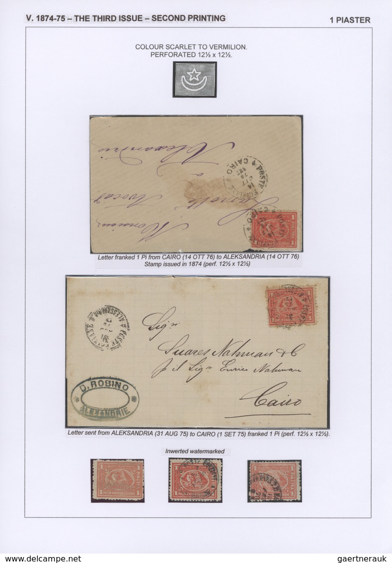 Ägypten: 1704-1879, Specialized collection of stamps and covers well written up on pages and housed