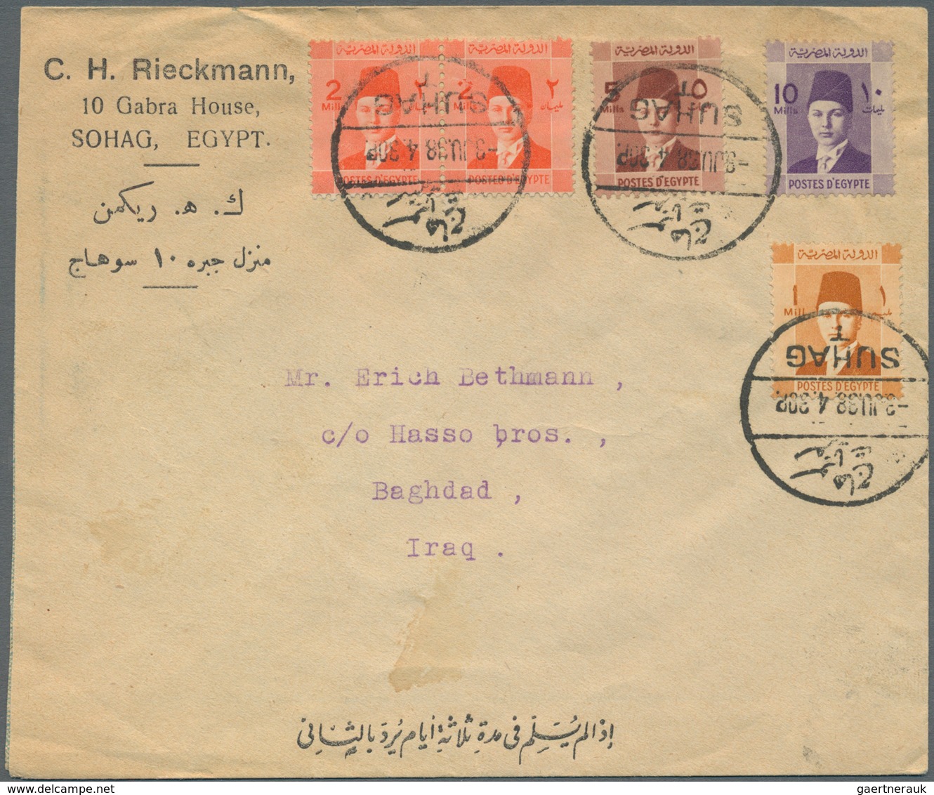 Ägypten: 1907-1950: A Diverse Group Of 36 Covers, Postcards And Postal Stationery Items Including Ce - Otros & Sin Clasificación