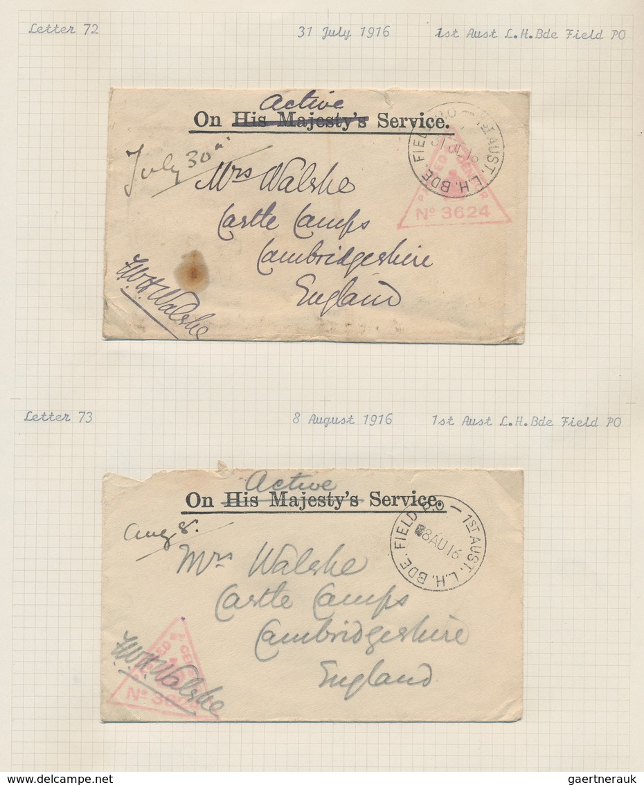 Ägypten: 1915-17 "The Walshe Covers": Specialized Collection Of Near To 100 Covers All From F.W.H. W - Autres & Non Classés