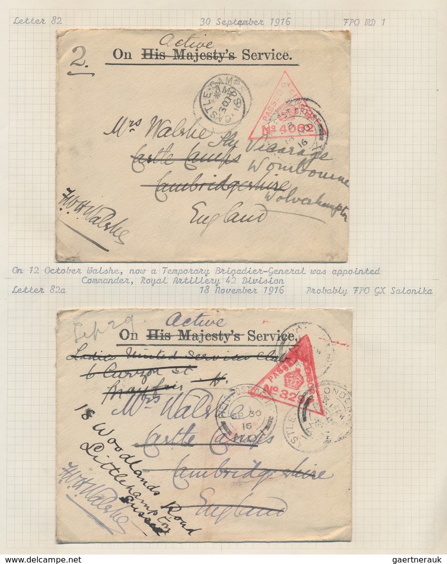 Ägypten: 1915-17 "The Walshe Covers": Specialized Collection Of Near To 100 Covers All From F.W.H. W - Autres & Non Classés