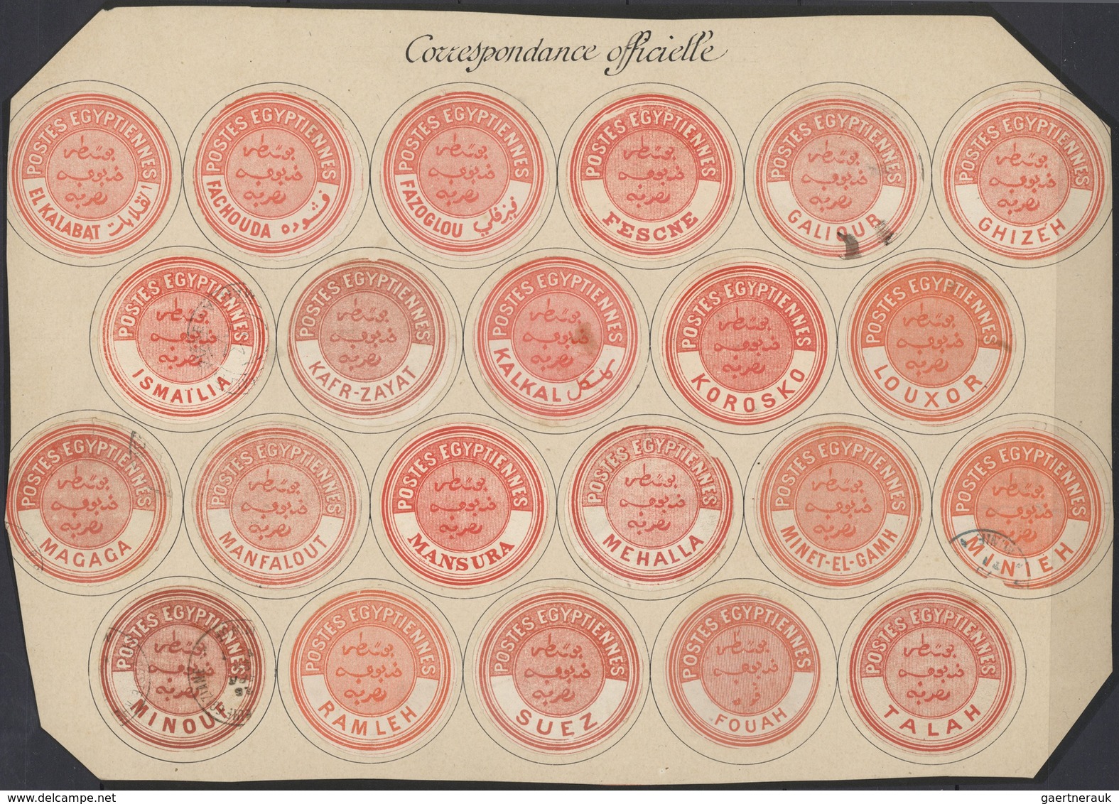 Ägypten - Dienstmarken: 1864/1892 (ca.), INTERPOSTALS, Collection Of Apprx. 148 Interpostal Seals In - Oficiales