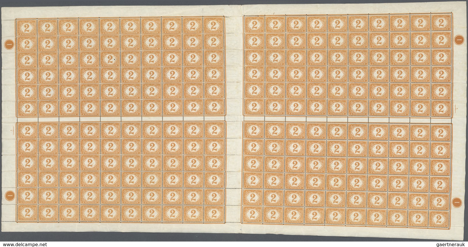 Ägypten - Portomarken: 1889-1921, Seven Sheets Of Postage Due Stamps Including Very Scarce 1889 2 Pi - Autres & Non Classés