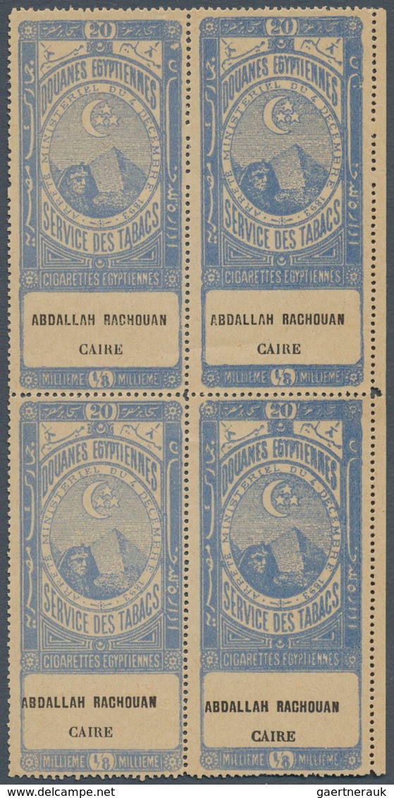 Ägypten - Besonderheiten: 1890s, FISCALS "Cigarette Stamps", Collection Of 23 Different Blocks Of Fo - Autres & Non Classés