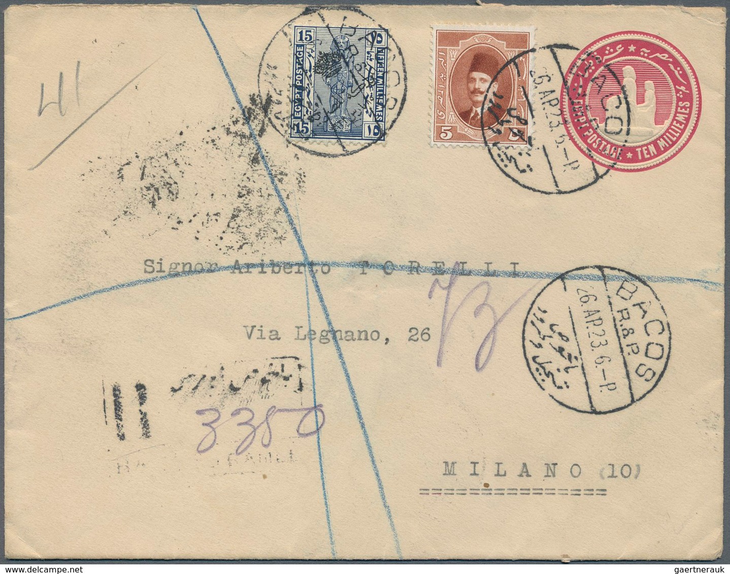 Ägypten - Ganzsachen: 1879-1945: Collection of 45 postal stationery items, all used postally, with p