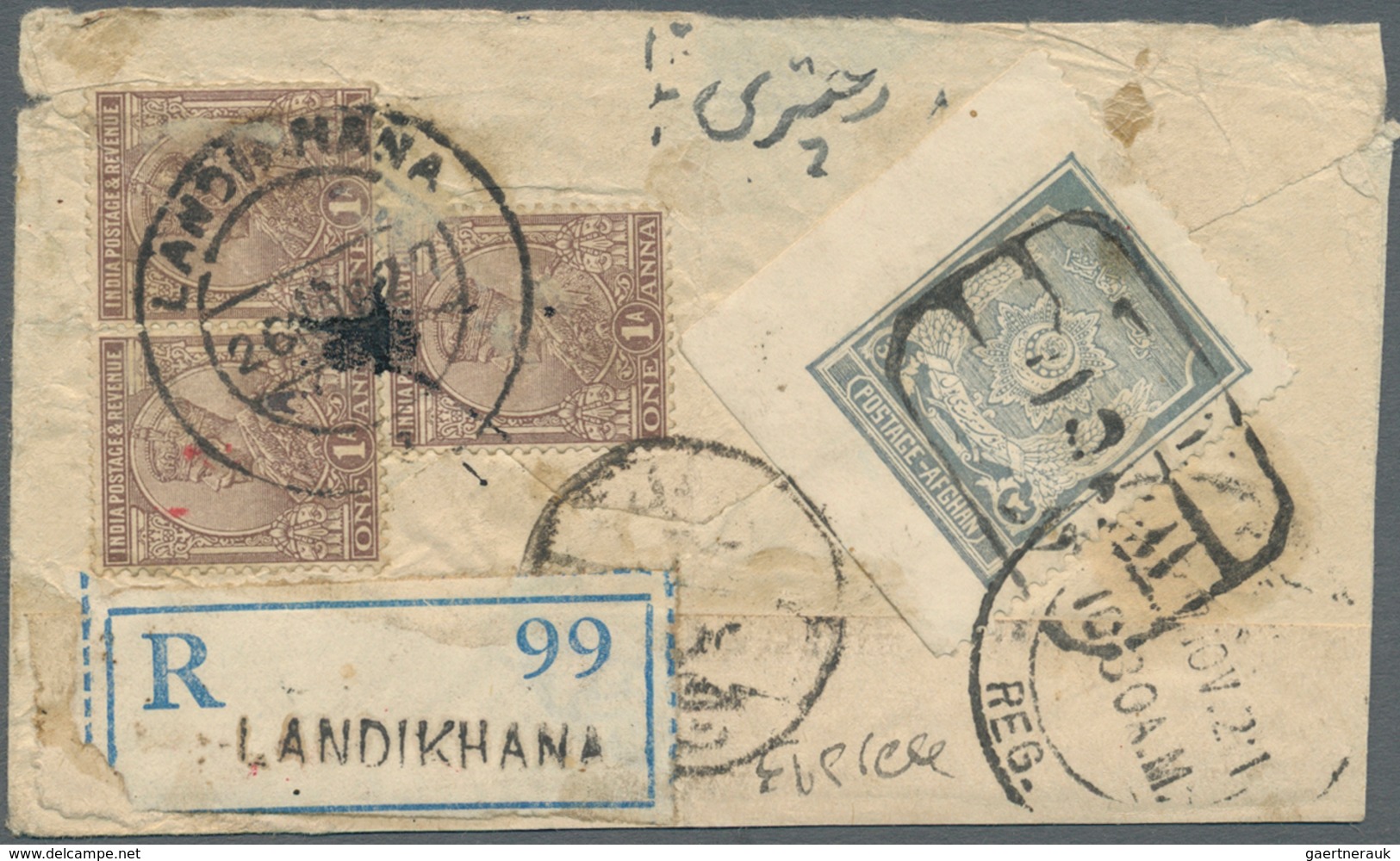 Afghanistan: 1909-1928: Collection of 19 pre-UPU covers to India, from the Kabul region via the nort