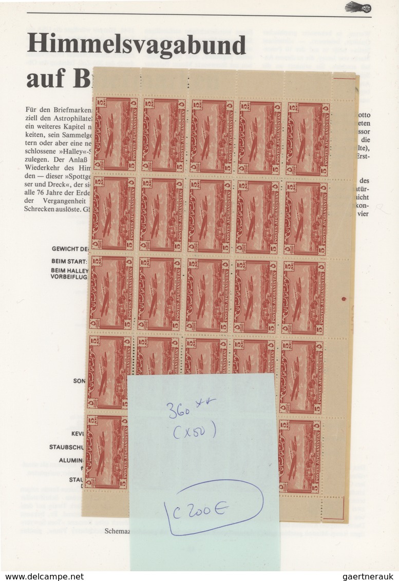 Afghanistan: 1930/1950 (ca): More Then MNH 600 Values In Sheets And Sheet Parts, Many Different Stam - Afghanistan