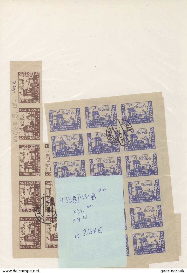 Afghanistan: 1930/1950 (ca): More Then MNH 600 Values In Sheets And Sheet Parts, Many Different Stam - Afganistán