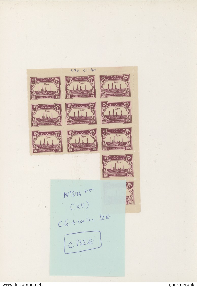 Afghanistan: 1930/1950 (ca): more then MNH 600 values in sheets and sheet parts, many different stam