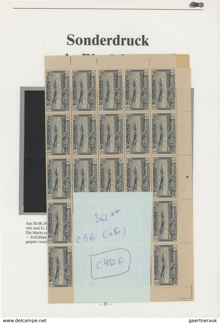 Afghanistan: 1930/1950 (ca): more then MNH 600 values in sheets and sheet parts, many different stam