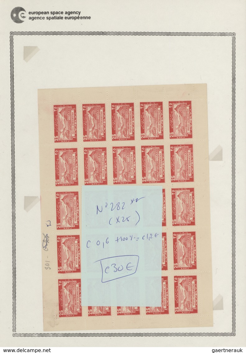 Afghanistan: 1930/1950 (ca): more then MNH 600 values in sheets and sheet parts, many different stam