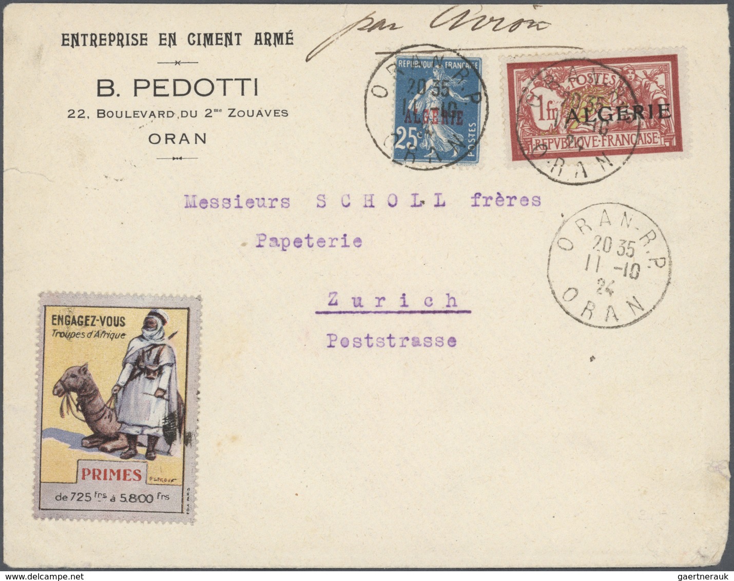 Algerien: 1842/1980 (ca.), Comprehensive Collection With Main Value In The Apprx. 370 Covers/cards/s - Brieven En Documenten