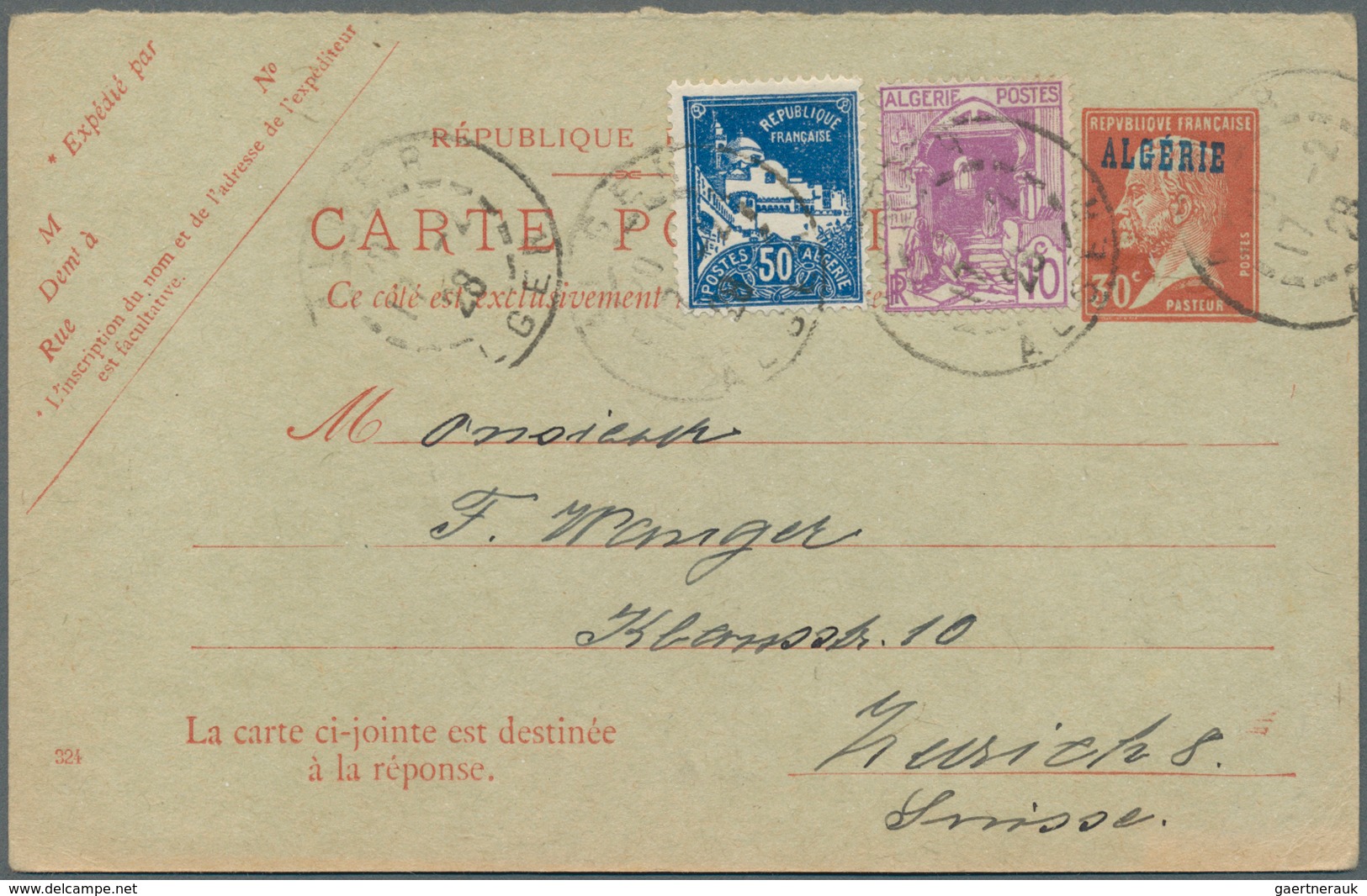 Algerien: 1926/1962, Interesting Group With 7 Covers, Comprising Registered Mail , Censored Mail, 30 - Cartas & Documentos