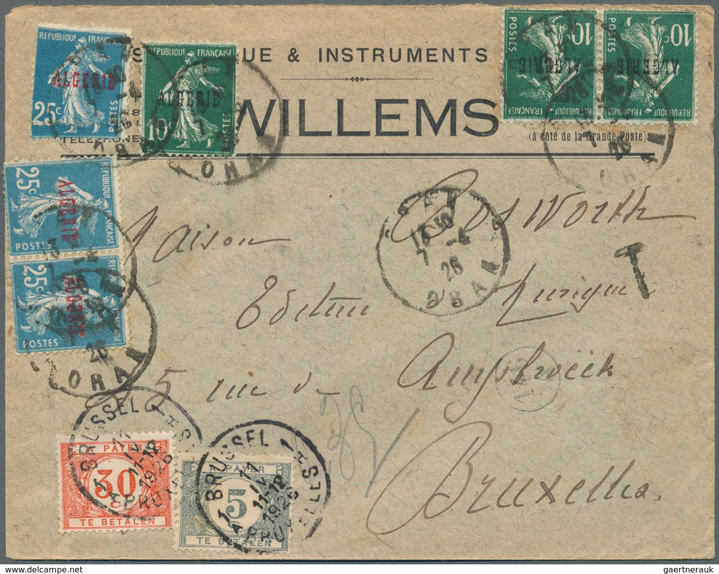 Algerien: 1926/1962, Interesting Group With 7 Covers, Comprising Registered Mail , Censored Mail, 30 - Lettres & Documents