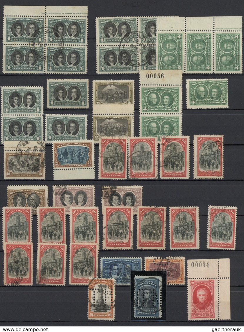 Argentinien: 1867-1950's: Mint And Used Collection Of Single Stamps, Multiples As Blocks Of Four, Ma - Autres & Non Classés