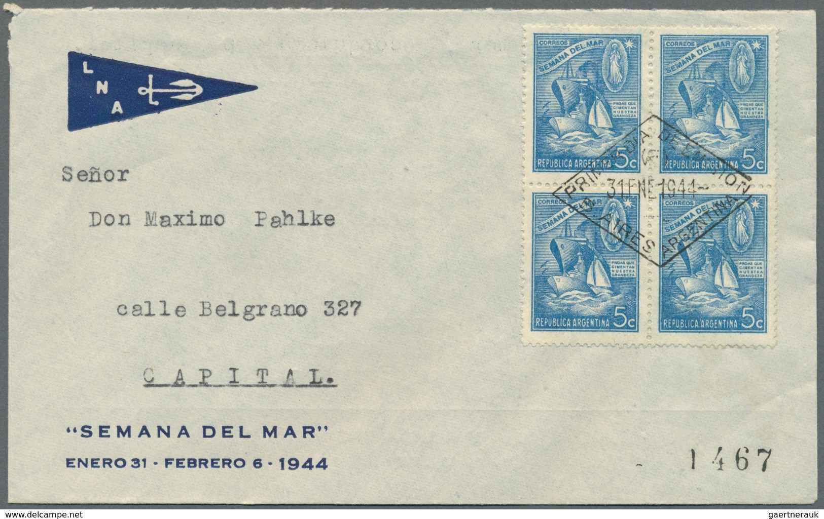 Argentinien: 1940/1950 (ca.), Accumulation Of Apprx. 130 Covers And Cards, Comprising Many F.d.c. In - Otros & Sin Clasificación