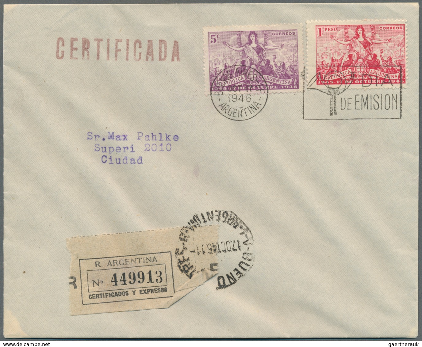 Argentinien: 1940/1950 (ca.), Accumulation Of Apprx. 130 Covers And Cards, Comprising Many F.d.c. In - Autres & Non Classés