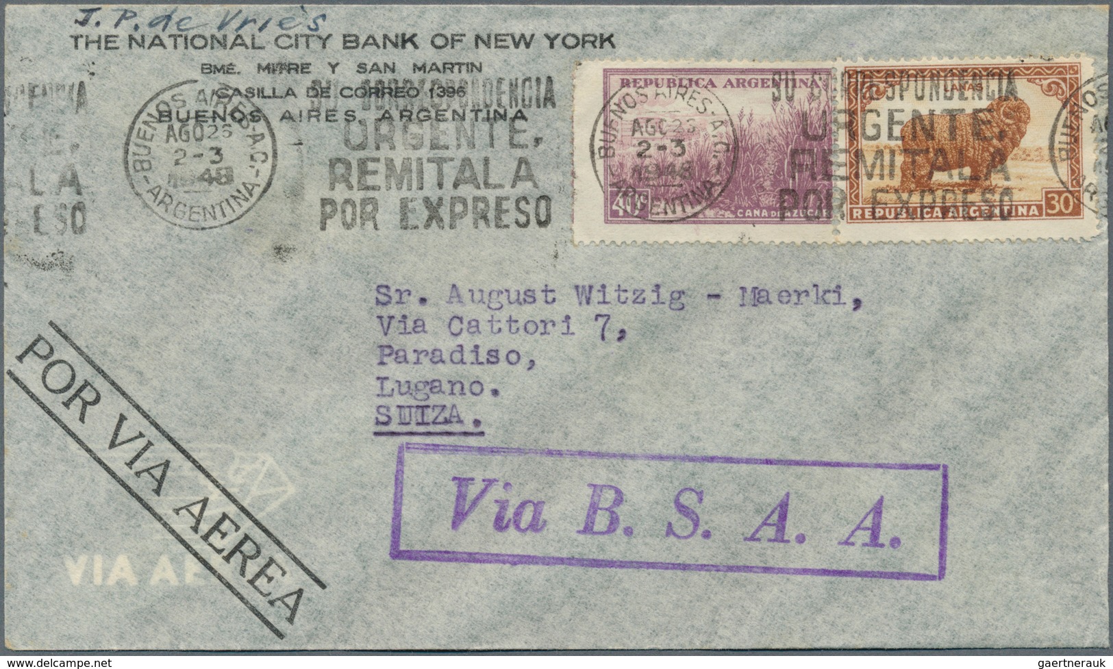 Argentinien: 1940/1950, 19 Air Mail Covers, Most Via Condor & L.A.T.I., All To Germany And Swiss, Fi - Autres & Non Classés