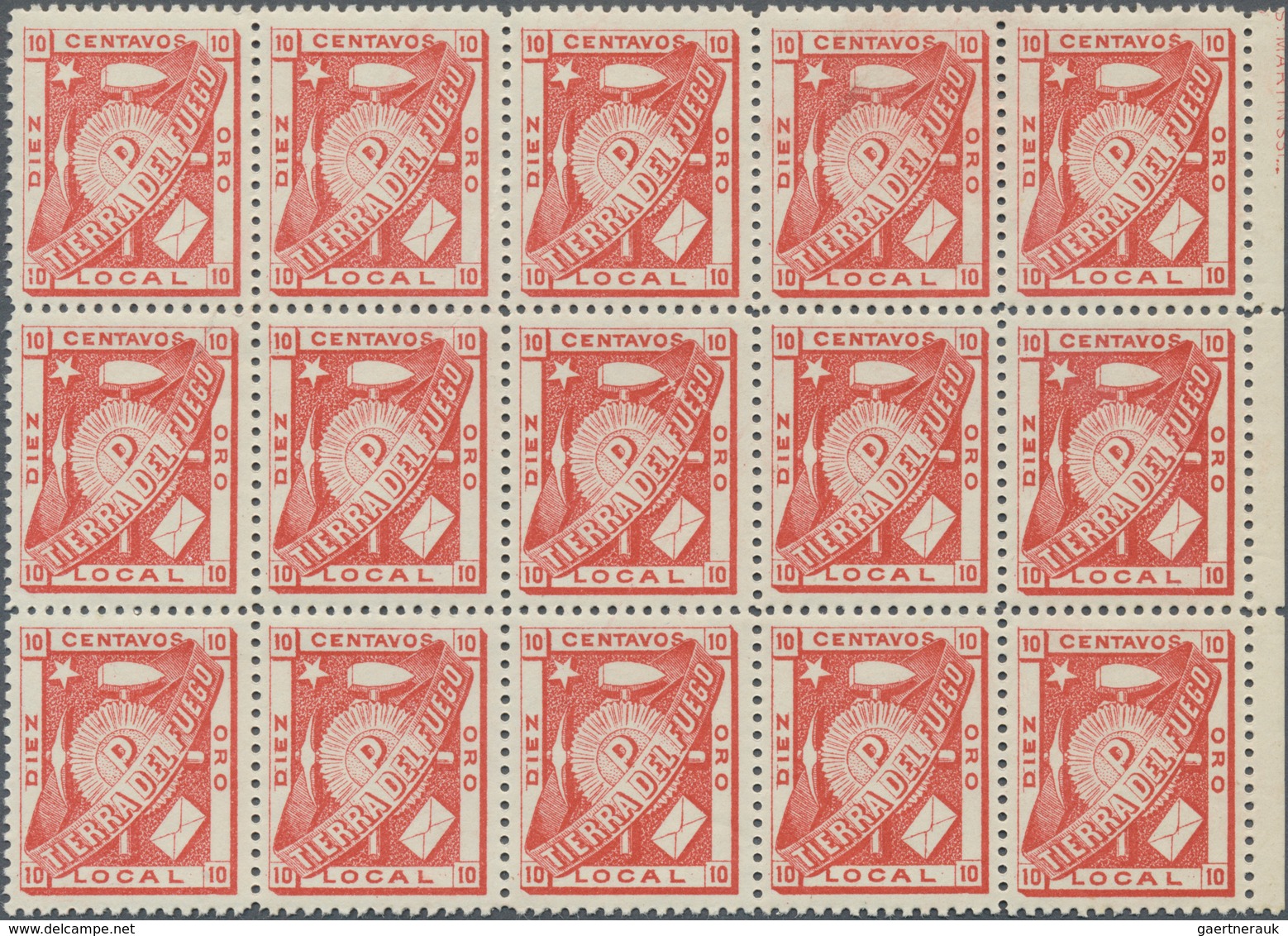 Argentinien - Feuerland: 1891, Julio Popper Local Stamp 10c. Carmine 'TIERRA DEL FUEGO' In An Invest - Otros & Sin Clasificación