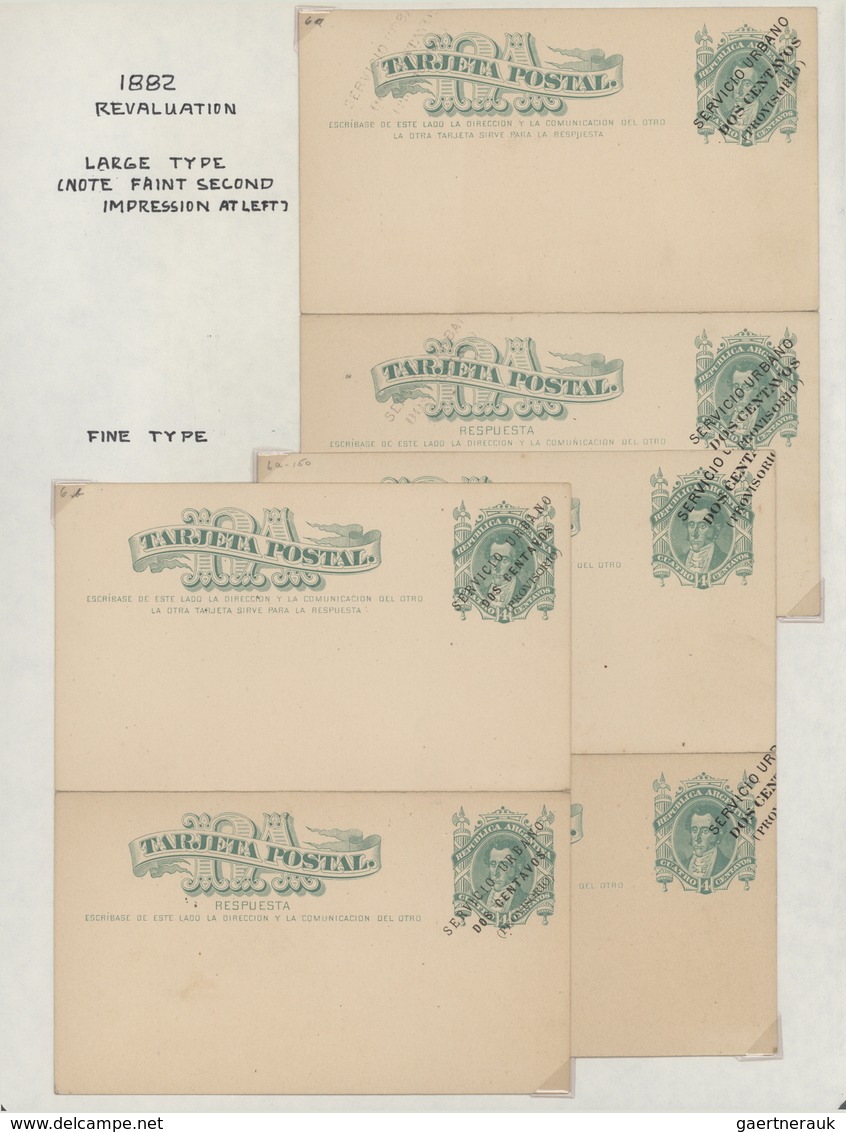 Argentinien - Ganzsachen: 1876/1952 Ca., Very Comprehensive And Detailed Collection With More Than 2 - Postal Stationery