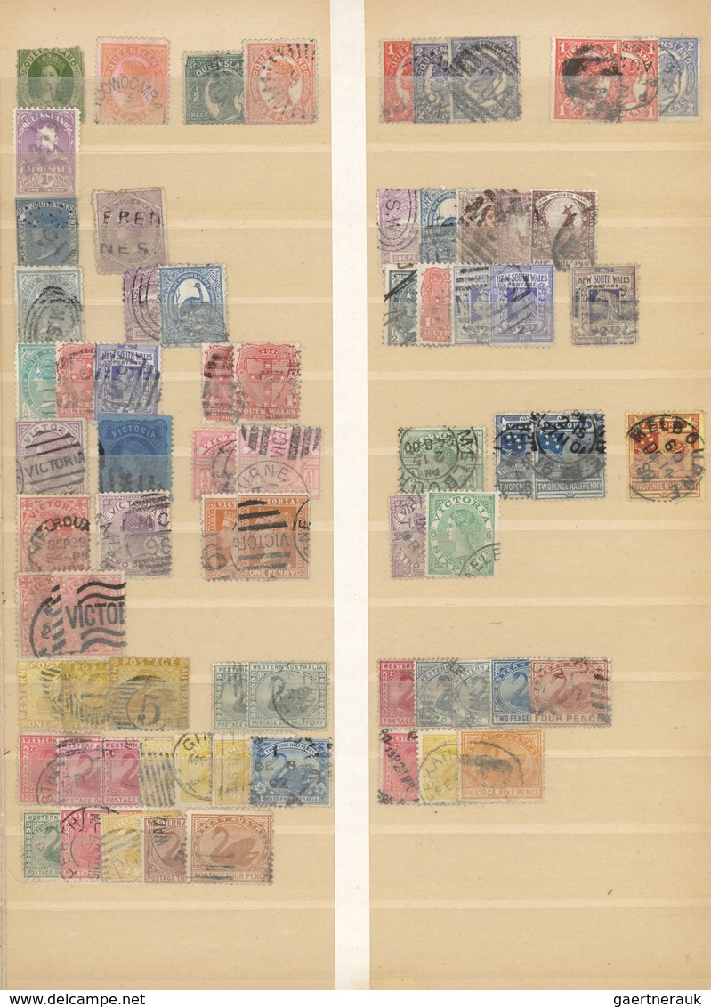 Australien: 1860's-1990 Ca.: Collections Of Mint And Used Stamps From Australia, New Zealand And Pac - Lettres & Documents