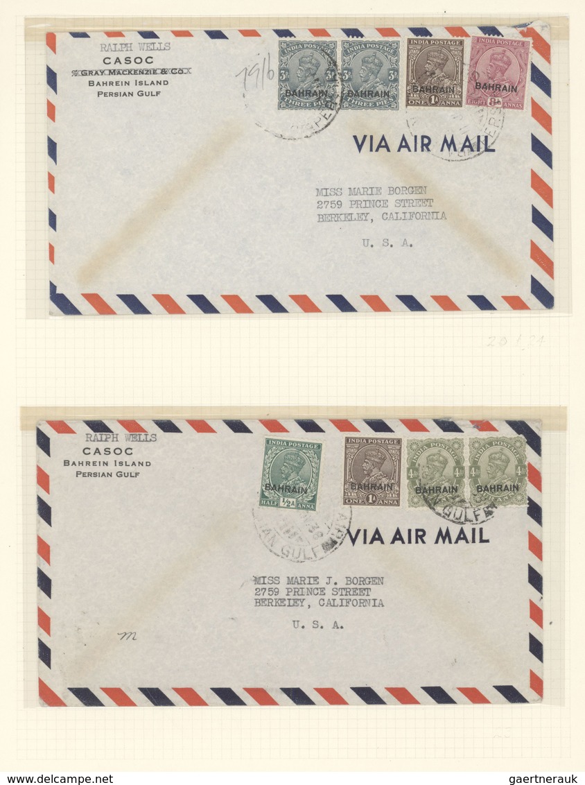 Bahrain: 1948-1984: Collection Of 42 Covers Sent From Bahrain To The U.S.A., With Various Frankings - Bahrain (1965-...)