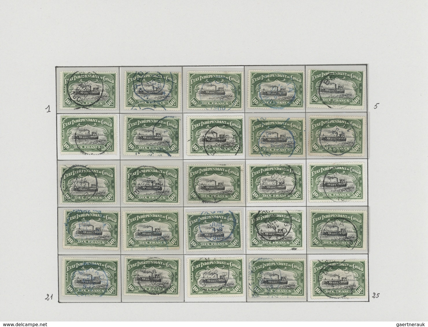 Belgisch-Kongo - Kongo-Staat: 1898, Reconstruction Of A Complete 50 Stamps Sheet Of 50 Nicely Cancel - Usados